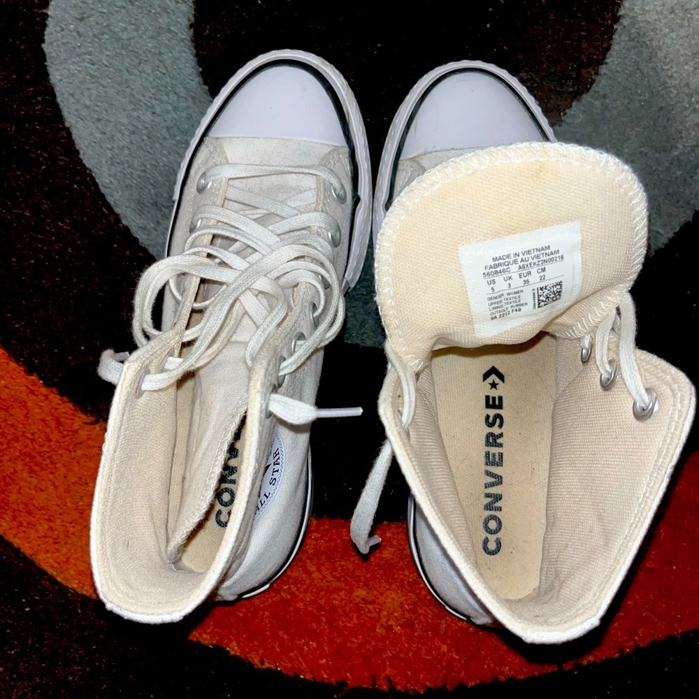 White platform converse